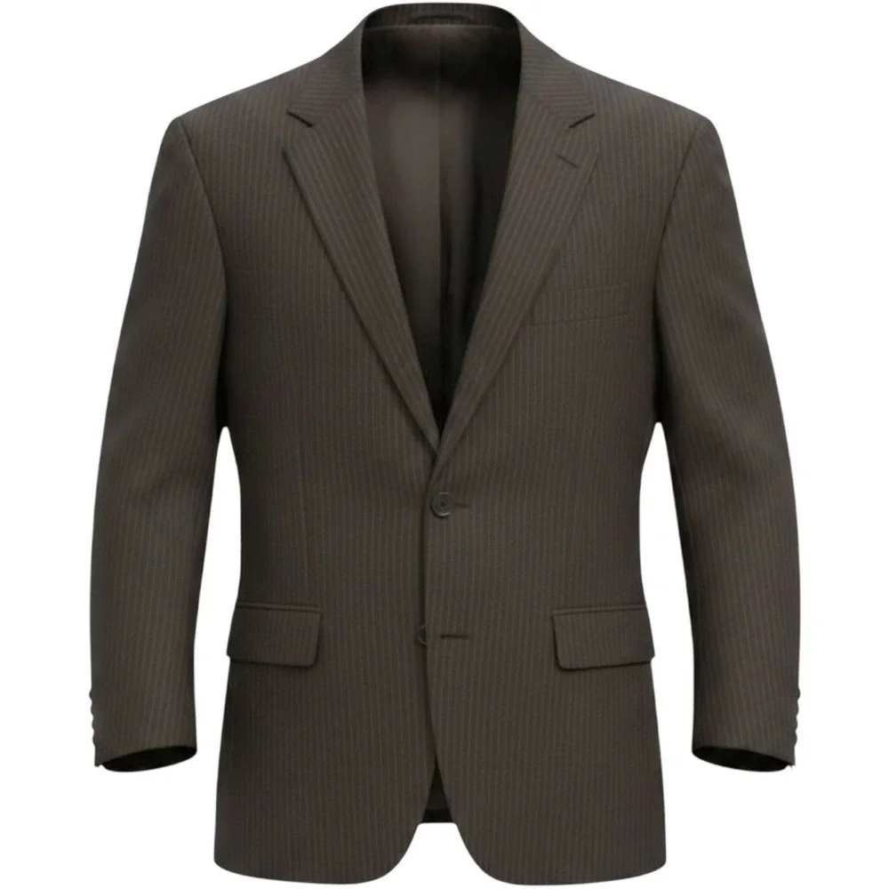 Hugo Boss Suit Jacket Mens 44R Brown Pinstripe Pasolini Movie Blazer 2-Button